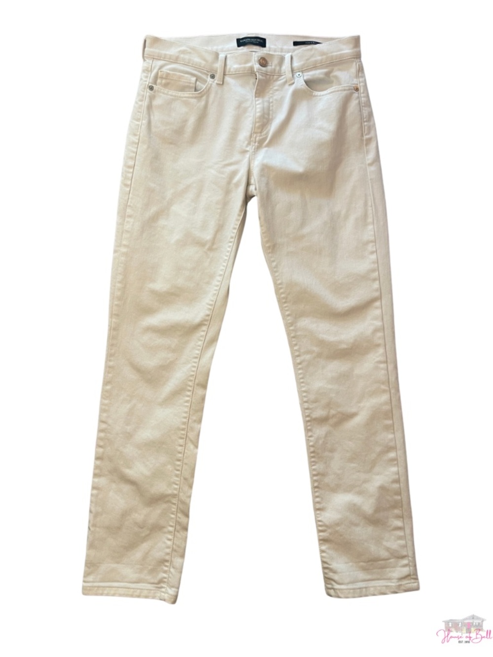 Banana Republic Slim Straight Jeans Ecru Cream Off White Size 26 / 2